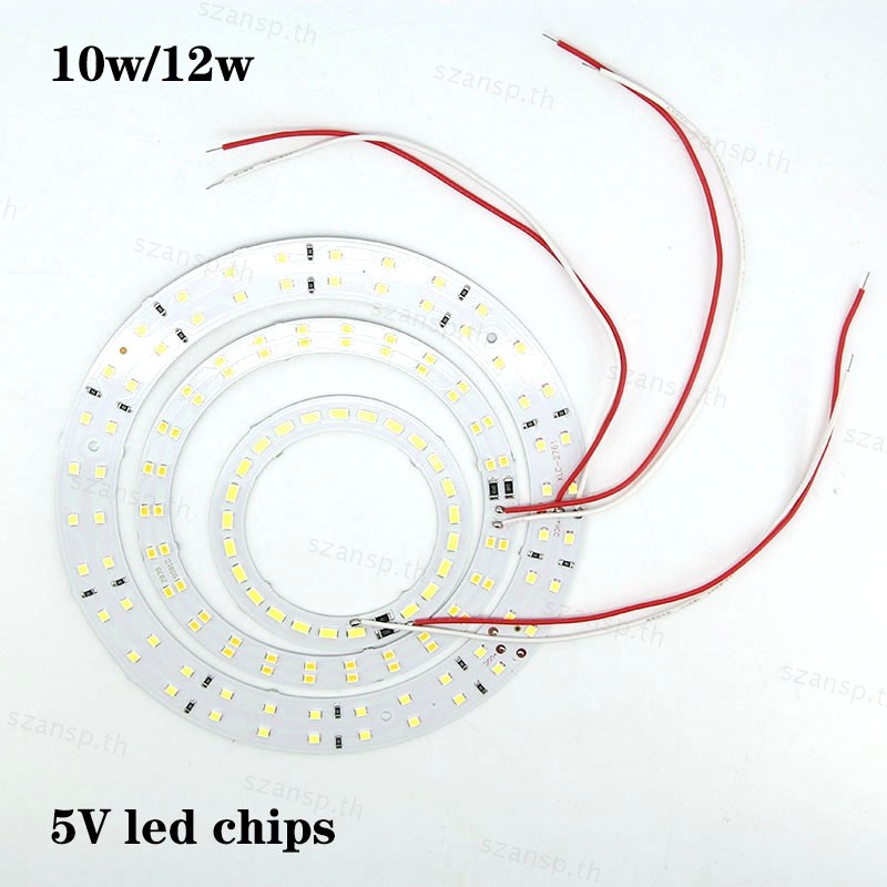 10 W 12 W LED แหวนชิปลูกปัดไฟ 2pin ลวดตะกั่ว 5 V หลอดไฟแหล่งกําเนิดแสง Dia 78 มม. 112 มม.โคมไฟสีขาวอบอุ่น 3000 K หรือ 6000 K THA1