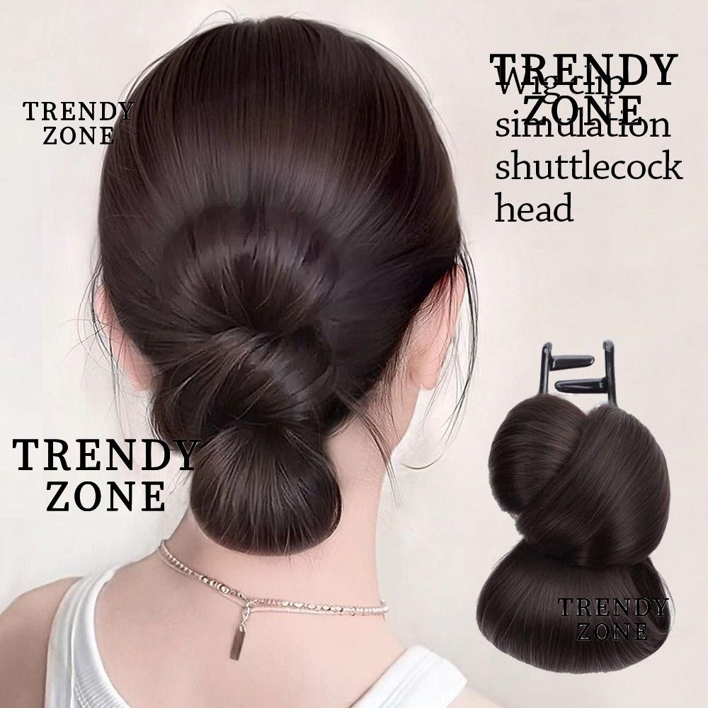 TRENDYZONE วิกผมกรงเล็บ, หัวลูกชิ้นขี้เกียจสีน้ําตาลนุ่ม, ต่อผมสีดําธรรมชาติอุณหภูมิสูงลวดวิกผมจับคลิปสําหรับผู้หญิง
