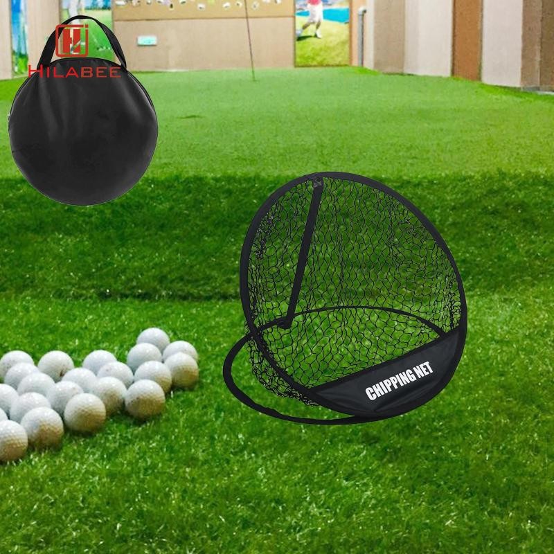 HILABEE Golf Chipping Net สําหรับ Backyard Practice ในร่มกลางแจ้งพับกอล์ฟตีระบบสุทธิกอล์ฟเป้าหมายสุทธิอุปกรณ์กอล์ฟ