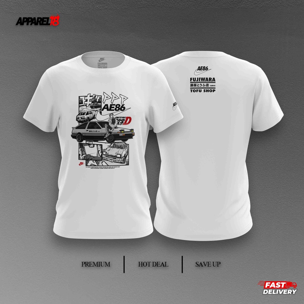 [GRAPHIC TEE] เสื้อยืด Initial D Trueno AE86 ออกแบบเอง (XS-5XL) หลากสี