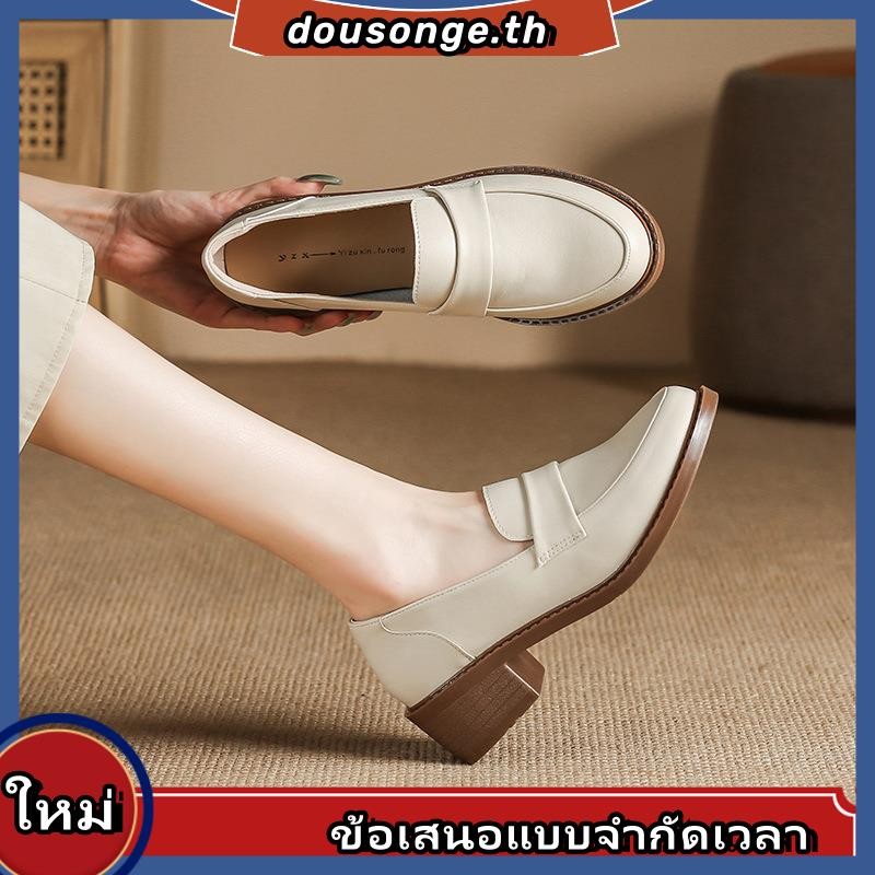 รองเท้าโลฟเฟอร์หนัง ขนาดเล็ก สไตล์อังกฤษ แบบมืออาชีพ เหมาะกับใส่ทํางาน สําหรับผู้หญิง