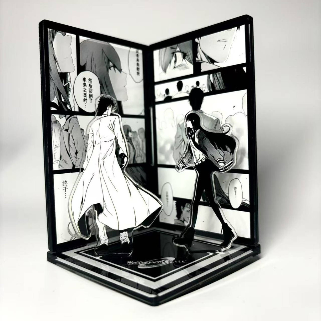 Steins Gate อะคริลิคขาตั้งรูปจอแสดงผลอะนิเมะสินค้าคอลเลกชันตกแต่งโต๊ะเครื่องประดับ Accesorios เดสก์ท็อปเครื่องประดับ