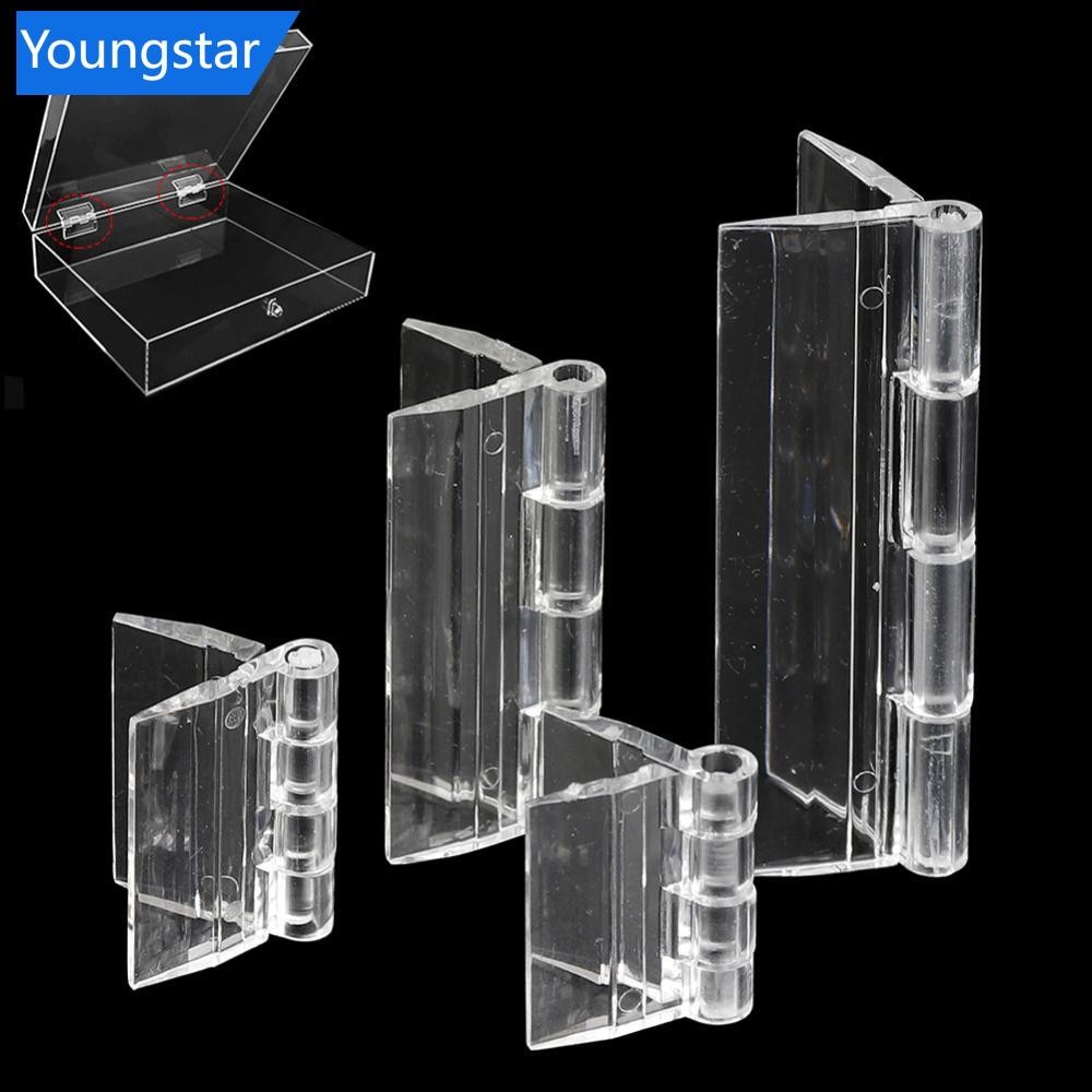 YOUNGSTAR 10 ชิ้นพลาสติกใสพับบานพับทนทานอะคริลิคใสบานพับเครื่องมือ DIY ฮาร์ดแวร์ตู้เฟอร์นิเจอร์บานพับประตูตู้ B7Z1