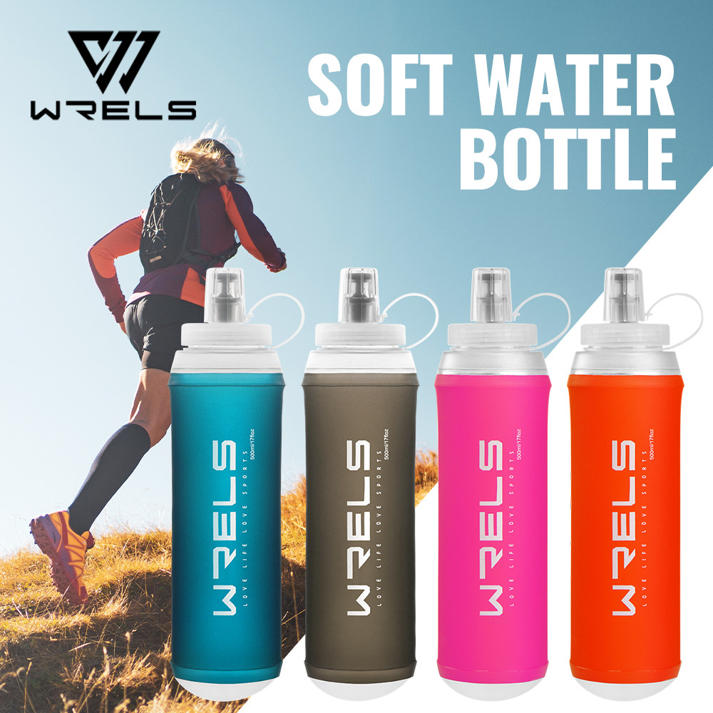 WRELS Tpu Material ขวดน้ํากีฬากลางแจ้งแบบพับได้ไร้กลิ่น