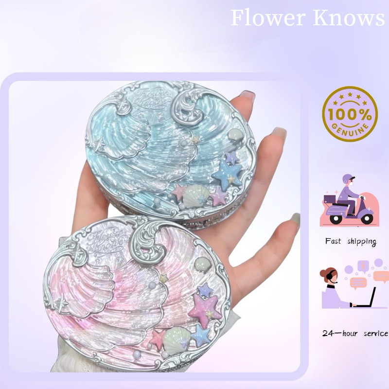 แป้งคอลเลกชันอัญมณีของเปลือกหอยดอกไม้รู้