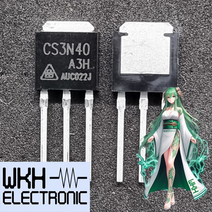 เครื่องมือชิ้นส่วน ORI CS3N40 A3H CS3N40A3H MOSFET N-Channel 400V 3A TO-251 A3HG
