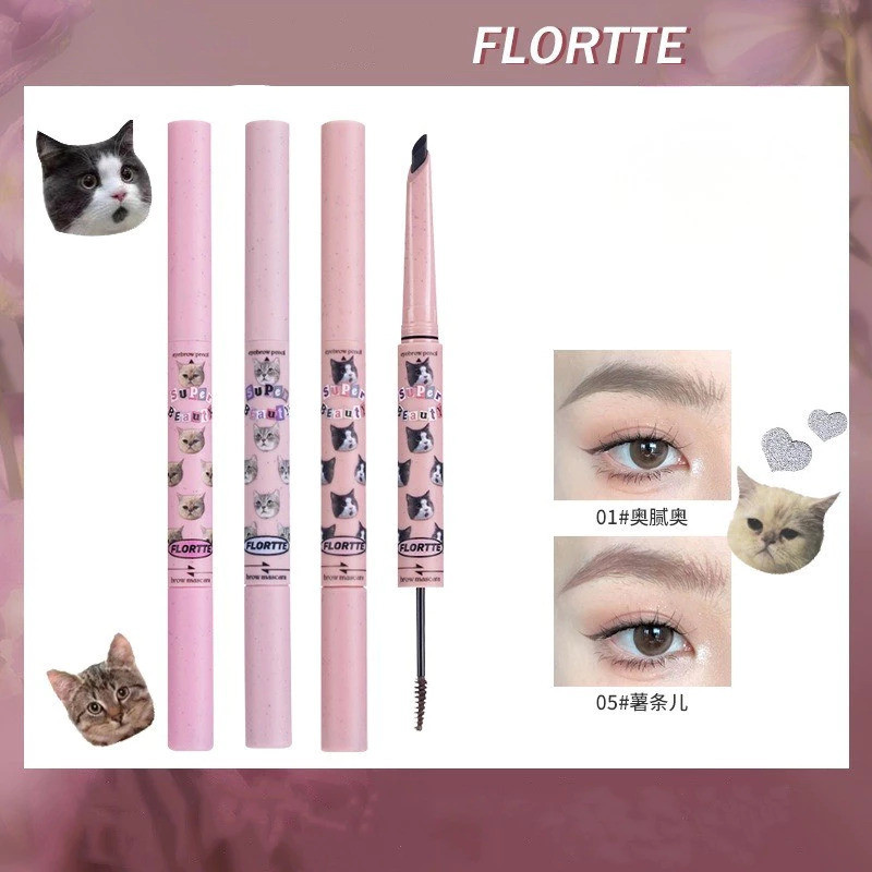 FLORTTE Eyebrow CreamLoliaS Monster MeliaS Double-Headed Blade-Edge Pen Long-Lasting ราคาไม่แพงครีมย้อมคิ้ว