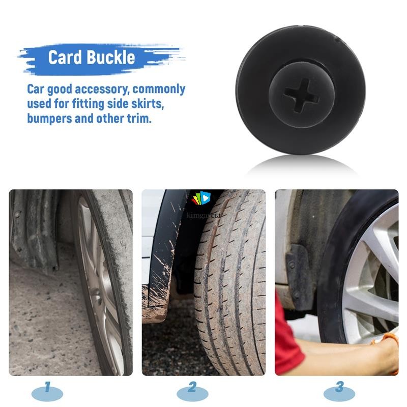 kimgarcia 20 ชิ้น 8 มม.รูดันขยายแผงสกรูคลิปหมุดพลาสติกสีดํา - รูปที่ 5