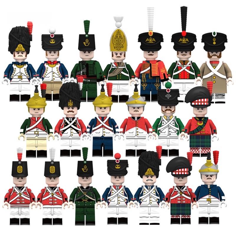 Napoleonic Wars UK Britain Infantry ทหารอังกฤษ Fusilier สก็อต Bagpaper Mini Building Blocks รูปอิฐขอ