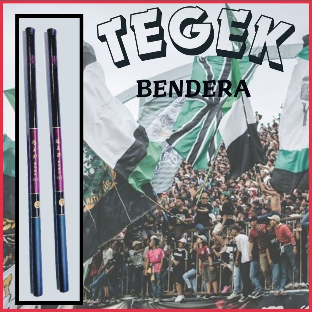 Joran Tegek Flag Pole Salahwat Giant และ Mini Flag Flag Flag Syeckermania Sholawat Assembly Flag 2,7