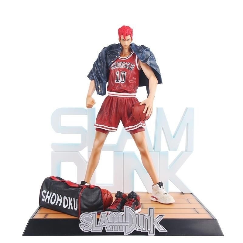 [การออกแบบสองหัว] Slam Dunk ประกอบเสื้อคลุมแกะสลักสองหัว Sakuragi Flower Road อะนิเมะ GK โมเดลตกแต่งมือบนเดสก์ท็อปอุปกรณ์ต่อพ่วง