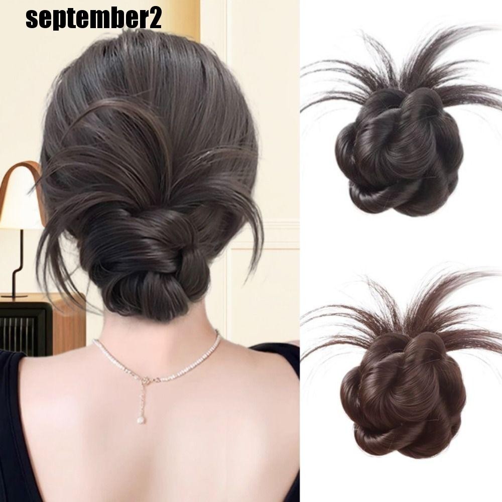 SPEPEMBER Messy Bun Head วิกผม, สังเคราะห์ Half-tie Low Claw Chignon, อุปกรณ์เสริมผมผม Sprunchie ธรรมชาติลูกขนไก่หัวหางม้าใช้ทุกวัน