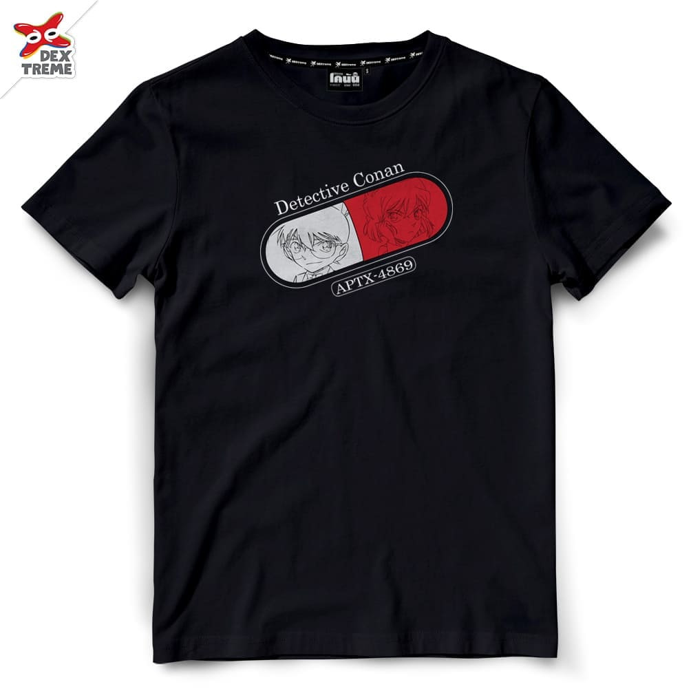 เสื้อยืด Dextreme Conan (DCN-013) ลาย Conan Capsule APTX-4869 สีดําและสีขาว