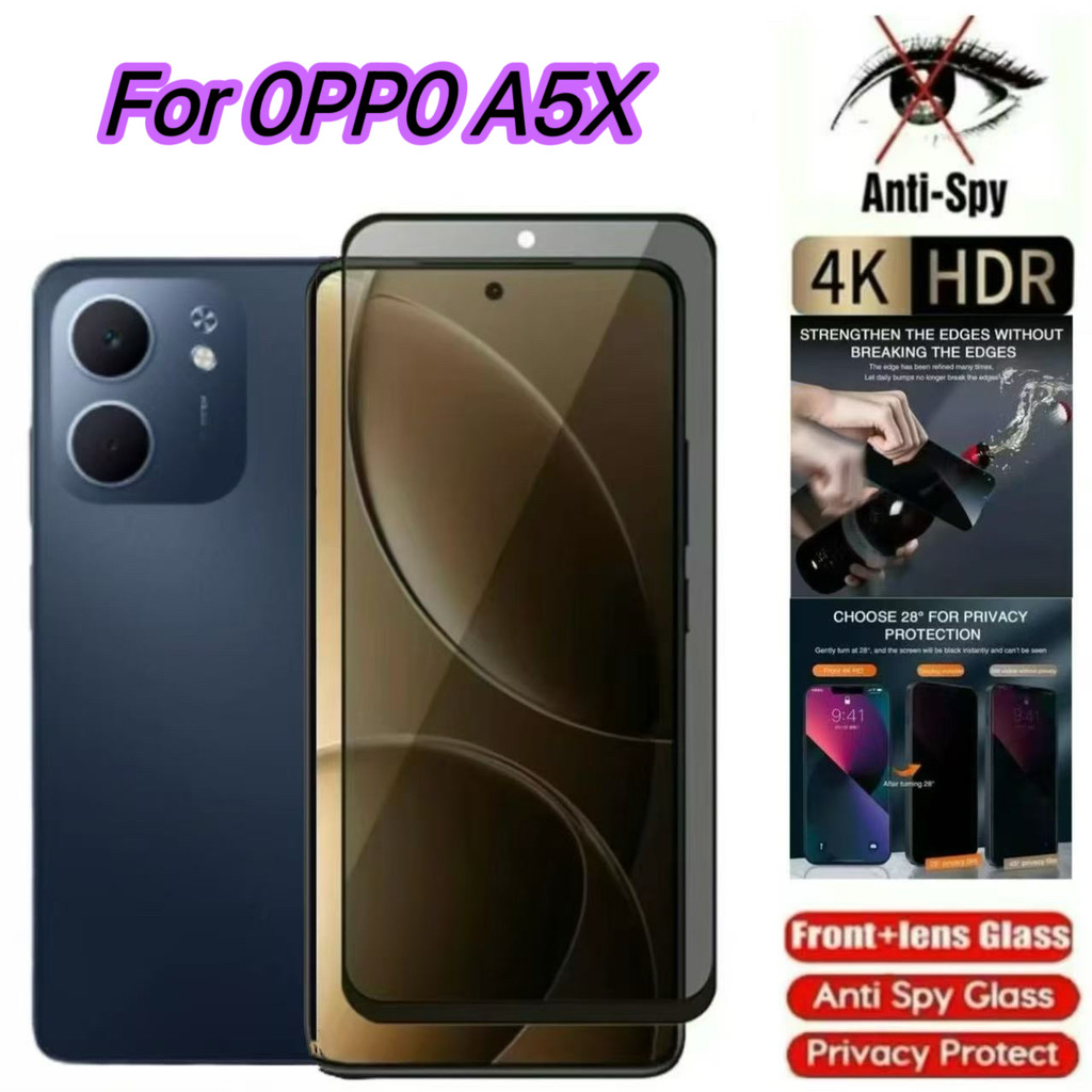 ฟิล์มกันเสือก ฟิล์มเต็มจอ สำหรับ OPPO A5X A5 5G A5Pro A3Pro A3 A3X ฟิล์มกระจกนิรภัย พร้อมส่งจากกรุงแ
