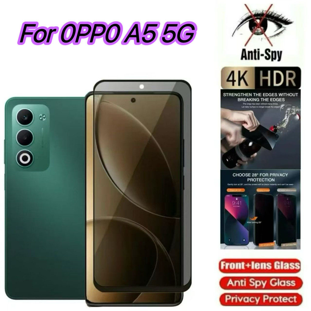 ฟิล์มกันเสือก ฟิล์มกันแอบมอง สำหรับ OPPO A5 5G A5X A5Pro 5G A3Pro A3 A3X ฟิล์มกระจกนิรภัยกันรอย กันก
