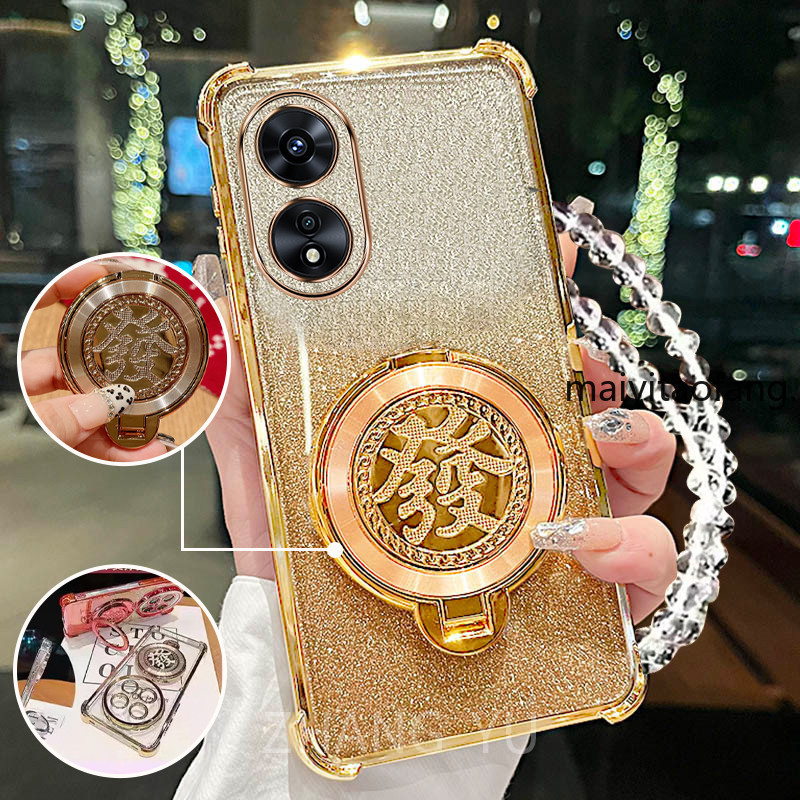 ใหม่case สําหรับ OPPO A17 A18 A38 A60 A97 A98 4G 5G เคสโทรศัพท์กันกระแทก 3D Wealth Bracket สร้อยข้อมือใหม่เคสโทรศัพท์ DDXXA1