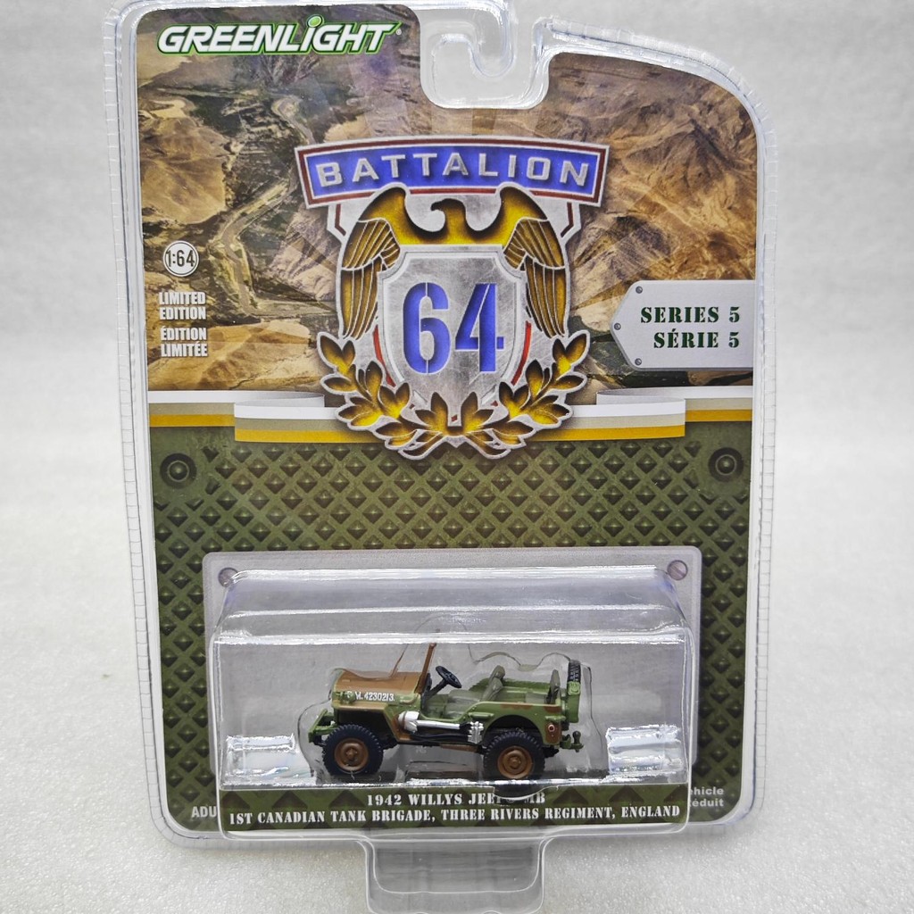 Camp 64 Series 5-1942 Willys MB-Canada First Tank Brigade, Mikaways, England Alloy Car Model Gift 61