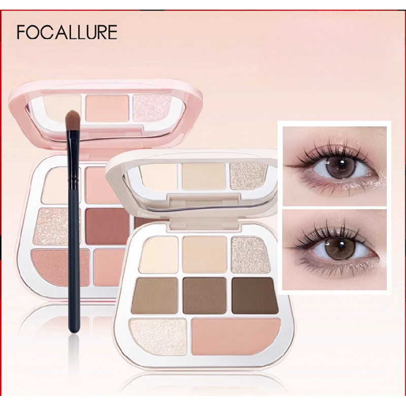 FOCALLURE Filure Eight Color Eyeshadow Palm, Justice Moonlight Love ใหม่เก้าสี