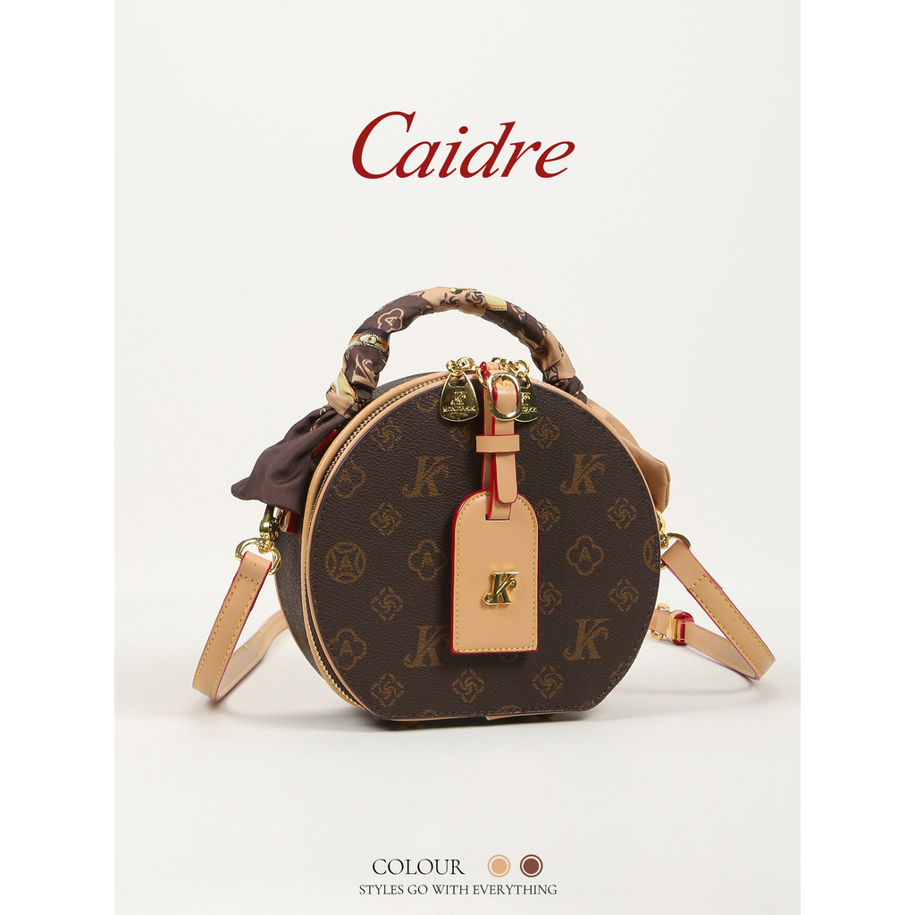 Caidre กระเป๋ารอบเค้กสำหรับผู้หญิง High-End แบบถือและขวาง ดีไซน์ทรงกลมเล็ก