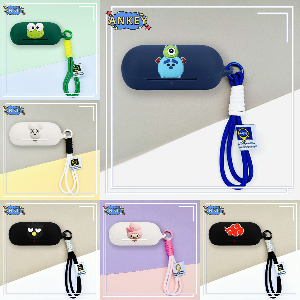 For EarFun Free Pro 3 2 Earphone Silicone Case Cool Boy Earbuds Waterproof Shockproof Soft Protective Headphone Cover Headset Skin with Hand Rope