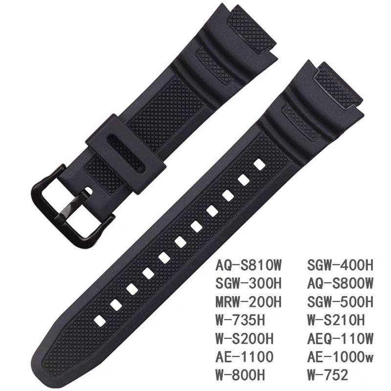 เปลี่ยนสายนาฬิกาสี่เหลี่ยมเล็ก AE-1200 SGW-400H/MRW-200H สายยาง 18 มม. อุปกรณ์เสริมนาฬิกา