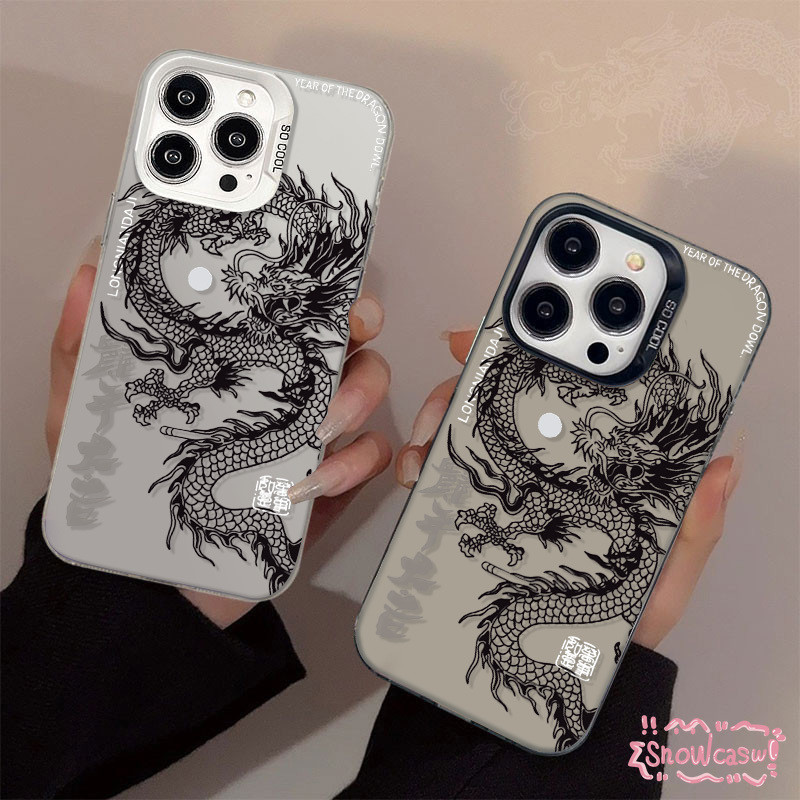 เคส Realme C35 C25 C51s C55 C67 C15 C33 C51 C12 C53 C21 C3 7i C30 5i C20 5 C11 C17 Note 50 แบรนด์อินเทรนด์เย็นมังกรยาวคู - รูปที่ 4