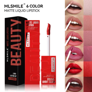 Mlsmile 1 ชิ้นสตรอเบอร์รี่ Lip Glaze ชุดกํามะหยี่ Matte Liquid ลิปสติก Non Stick Cup แต่งหน้ากันน้ํา Lasting Moisturizing Matte Lip Gloss
