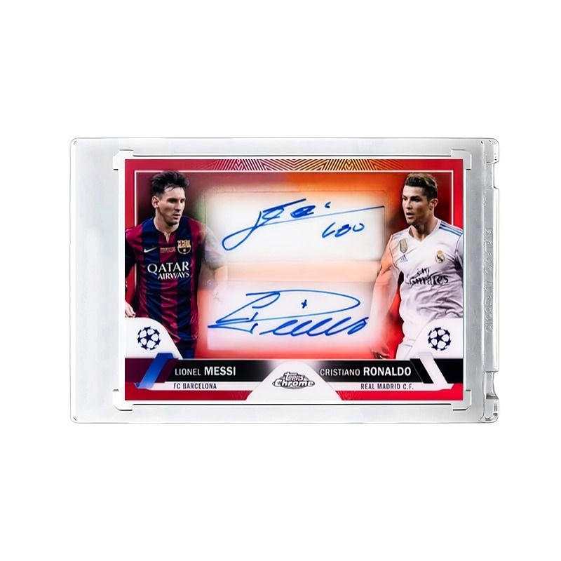 Messi & c Roche โฮมเมดดาวเคราะห์การ์ด 5/5 Series ป้ายคู่สีแดงสีขาวฟุตบอล Non-Panini ลงนามการหักเหของการ์ด FK06FK
