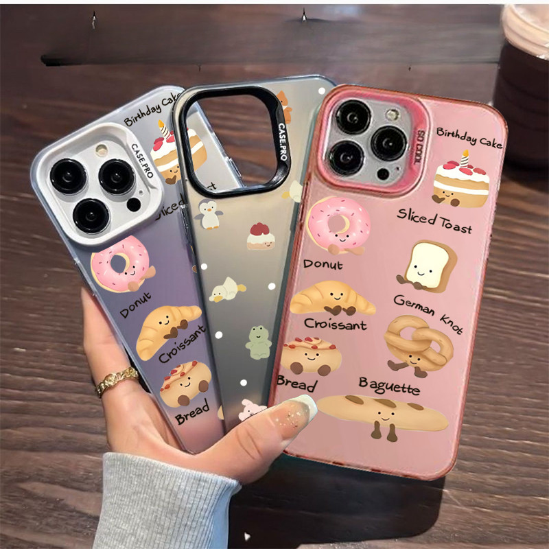 SAMSUNG ขนมปังน่ารักโดนัทเค้กปลอกสําหรับsamsung Galaxy S25 S24 Ultra Plus S24FE A55 A15 A16 M15 J5 P