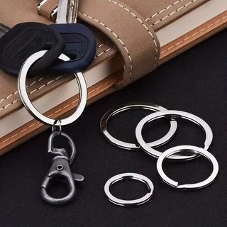 50/100/200 ชิ้นขัดเงาโลหะพวงกุญแจเปล่า / 25 มม.รอบแหวนกุญแจแบน / DIY Craft จี้อุปกรณ์เสริม
