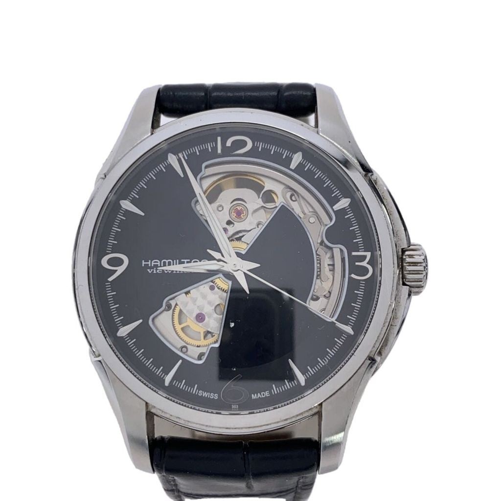 Hamilton(แฮมิลตัน) HAMILTON Men's Watch Jazzmaster Viewmatic Open Heart Back Case Automatic Leather 