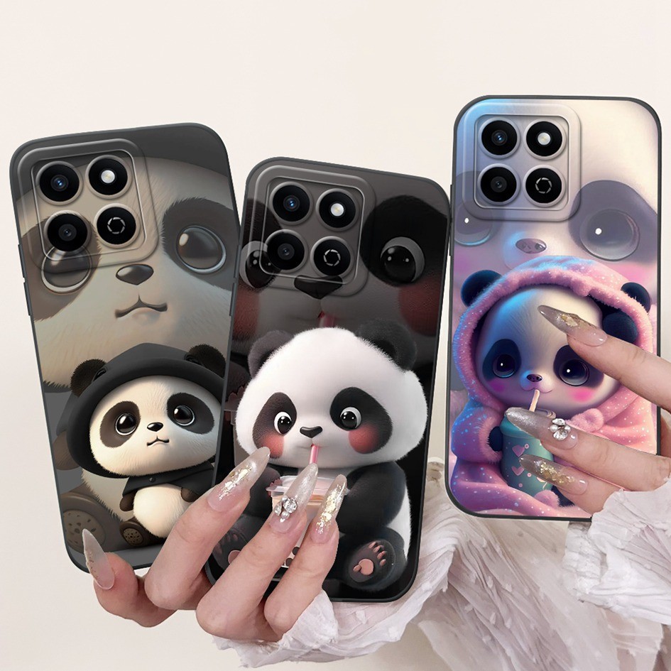 เคสกันกระแทกสําหรับ Honor X7c / Honor 200 สมาร์ท / เล่น 60 Plus ปลอกน่ารักการ์ตูน Panda Matte สําหรั