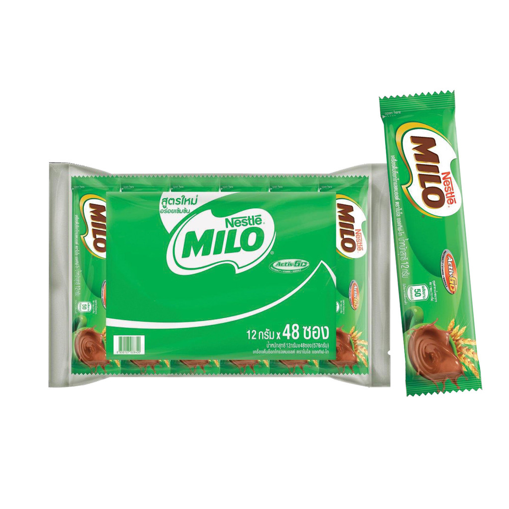 MILO เครื่องดื่มรสช็อกโกแลต 12ก. (แพ็ค48ซอง) สติ๊กแพ็ค ไมโล