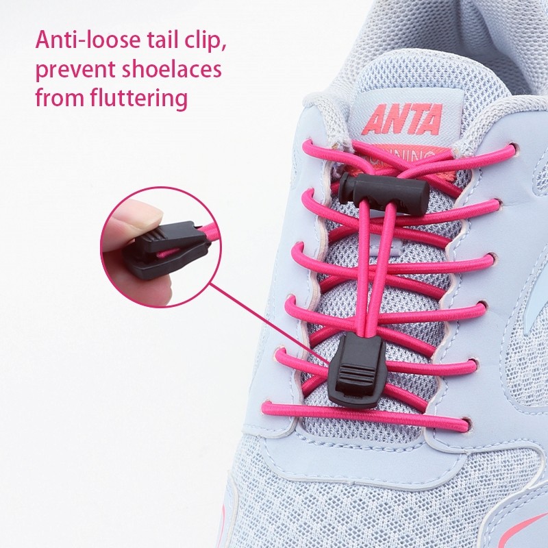 Solid Elastic รองเท้า Laces รองเท้าผ้าใบเทนนิสล็อค Shoelaces ไม่มี Ties ผู้ใหญ่เด็กรอบเชือกผูกรองเท้ายางสําหรับรองเท้า Accesories