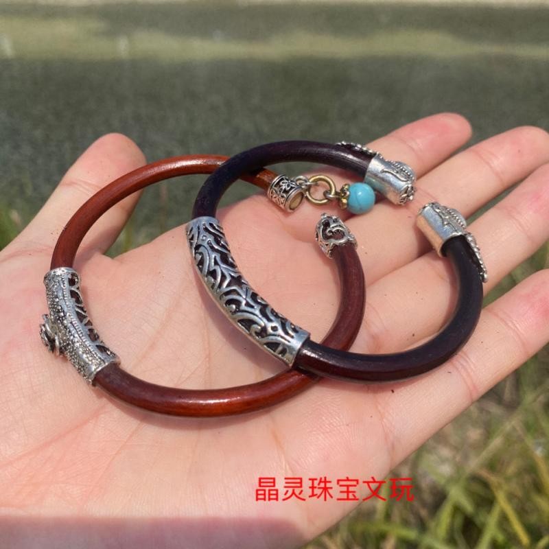 正宗西藏鸡血藤手环阳藤老藤舒经活络益气补血闺蜜情侣古风手镯Authentic Xizang Spatholobus Hand Ring Yang Teng Lao Teng Shu Jingluyou