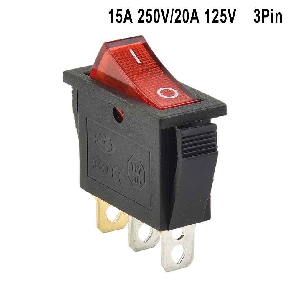 [ขายร้อน] สวิตช์โยก 15A 250V 20A 125V RED ON-OFF-ON 3 Pin