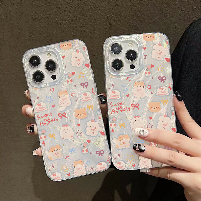 💚GOOD💚ส่งจากไทย เคส ไอโฟน ขนนกสีเงิน โปร่งใสและสว่าง วิจิตร สำหรับiPhone 11 15 12 14 13 Pro Max 14/15PLUS ลูกแมว