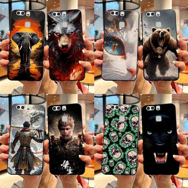 สําหรับ Huawei P9 EVA-L09 L19 L29 กรณีหรูหรา Black Myth Wukong ทาสีซิลิโคนกันกระแทกนุ่มปกหลังสําหรับ Huawei P9 Plus P 9 ปลอก