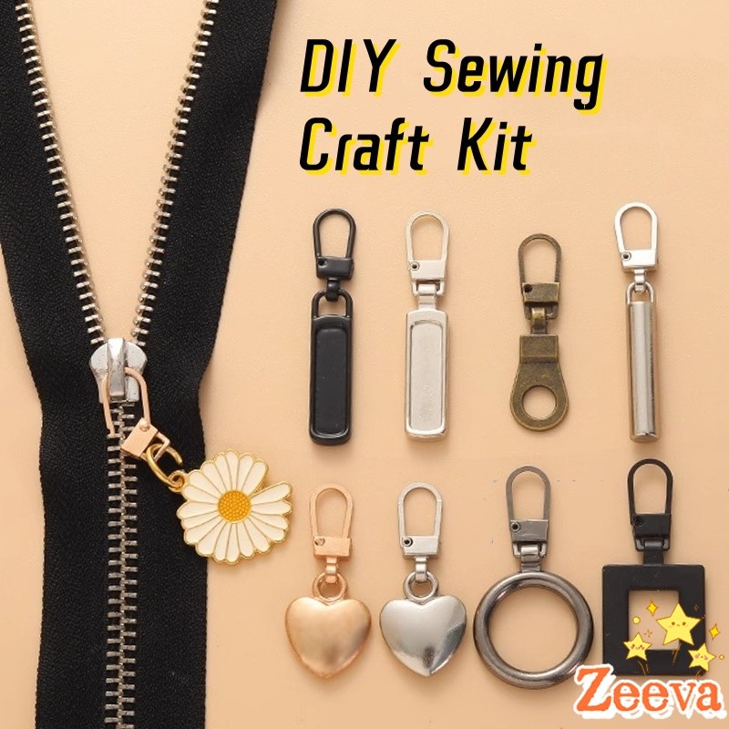 ZEEVA หัวซิปแบบถอดได้ หัวซิปกระเป๋า ทั่วไป แบบเปลี่ยน Metal Zipper Head
