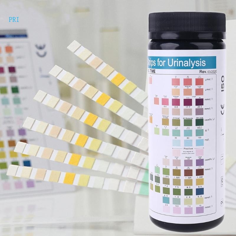 Pri URS-14 100strips Urinarysis Reagent Test Paper 14 Parameters แถบทดสอบปัสสาวะ Leukocytes Nitrite Urobilinogen Prote