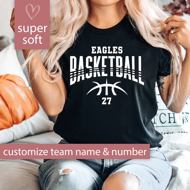 Personalized Basketball Shirt for Basketball Mom Game Day Tshirt, Basketball T Shirt for Her Team Na