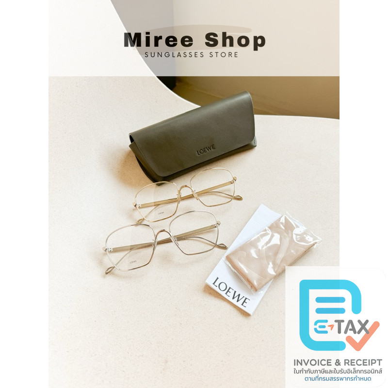LOEWE Square Eyeglasses กรอบแว่นสายตา ทรงสวยมินิมอล LW50073U