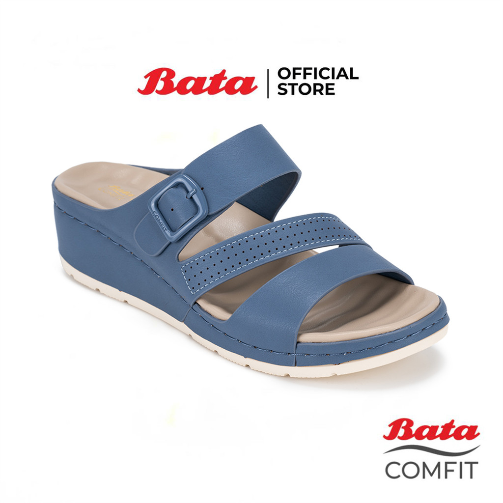 Bata บาจา Comfit รองเท้าแบสวม พร้อมเทคโนโลยี Wellness สำหรับผู้หญิง รุ่น SONATA สีเขียว 6017119 สีฟ้า 6019119