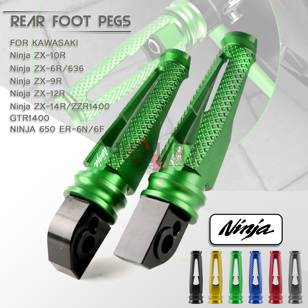 Kawasaki ZX12R ZX14R ZX6R ZX10R NINJA 250 300 ด้านหลังเล็บเท้ารถจักรยานยนต์ผู้โดยสารเหยียบ