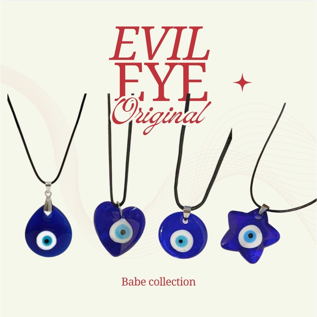🌷Blue original evil eye necklace สร้อยคอ  🌷y2k ปรับระดับได้ h185