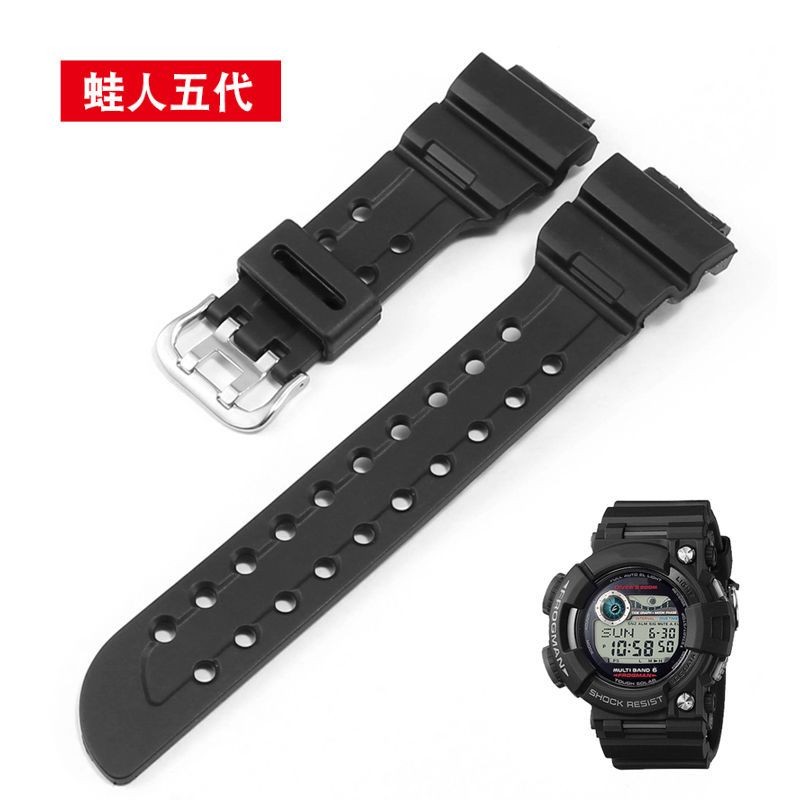 สายนาฬิกายางทดแทน Frogman 5th Generation GWF-A1000/D1000 Series ซิลิโคนสร้อยข้อมือสีดํา C51