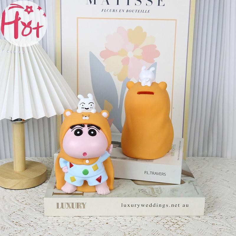 GE ใหม่อะนิเมะ Crayon รูป Piggy Bank PVC รุ่นรูปปั้นตุ๊กตา Piggy Bank โต๊ะตกแต่งของขวัญของเล่นสแควร์ - รูปที่ 3