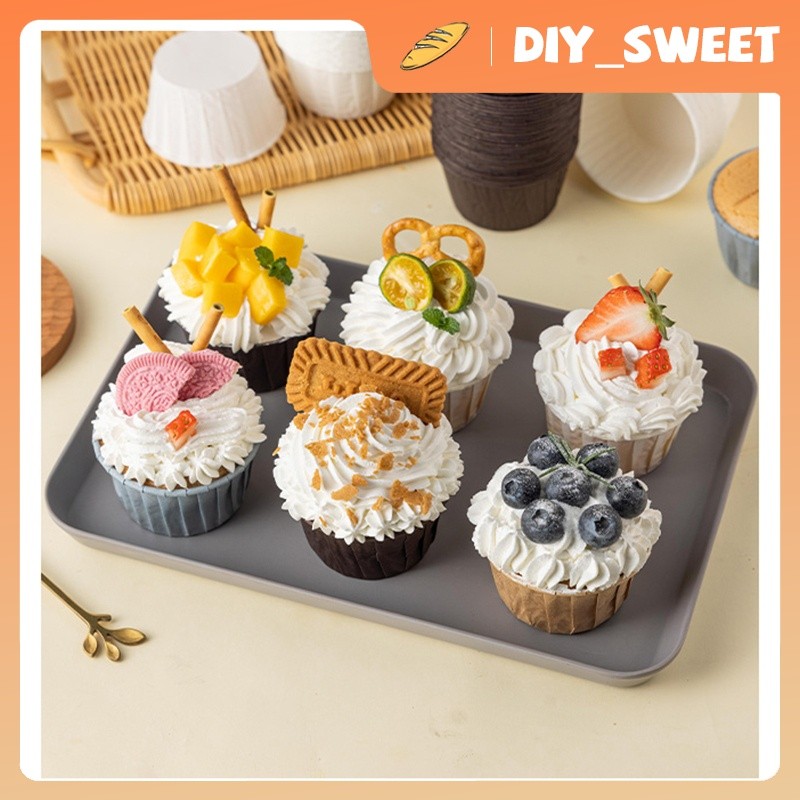 DIY_SWEET  คัพเค้กทนต่ออุณหภูมิสูง McFin Cake Mold,ผู้ถือกระดาษเบเกอรี่,เตาอบหนองในถ้วย