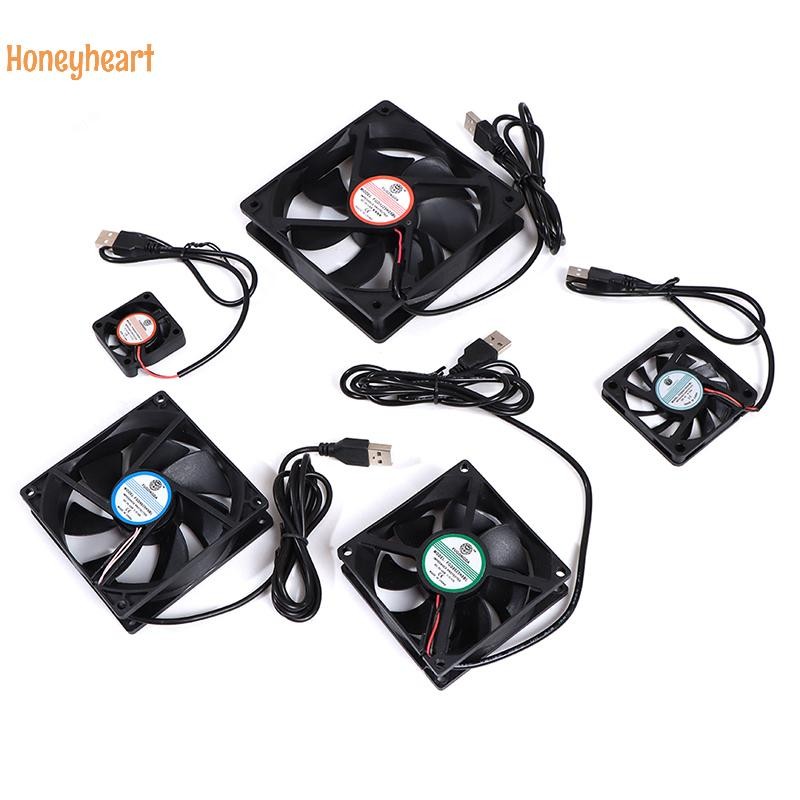 <Honeyheart>DC 5v USB Brushless Sleeve Bearing Fen Computer PC Silent Cooler พัดลมระบายความร้อน Lot Nice