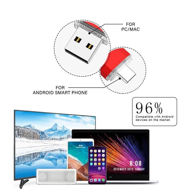 ดิสก์หน่วยความจํากระพริบ USB สีความเร็วสูงสไตล์ใหม่ C-Type จี้โลหะสองในหนึ่งเดียว OTG Stylus แฟลชไดรฟ์แบบพกพาที่กําหนดเองชื่อเลเซอร์ตัวอักษรโลโก้ขายส่ง